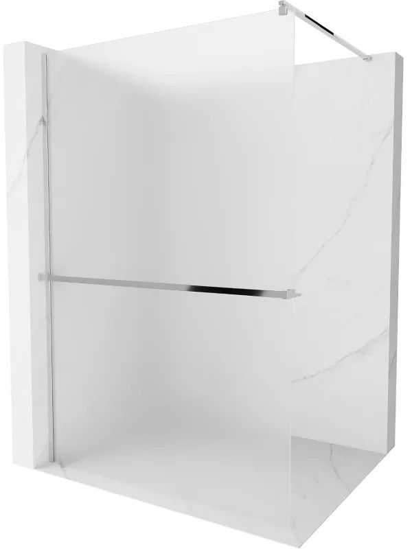 Mexen Kioto+ ścianka prysznicowa z półką Walk-in 120 x 200 cm, szron, chrom - 800-120-121-01-30