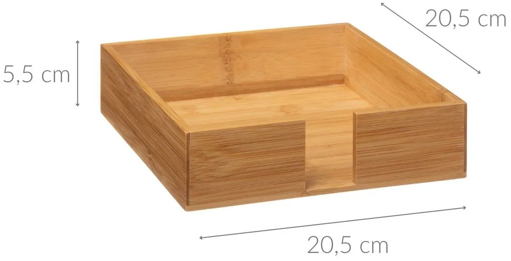 Serwetnik bambusowy, 20 x 20 cm, pojemnik na serwetki