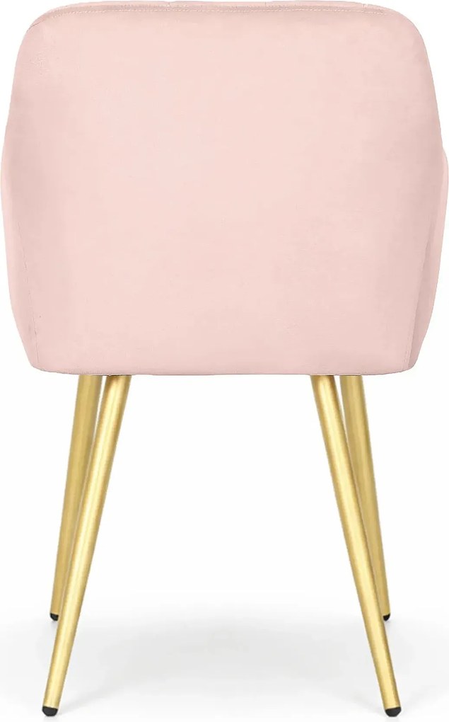 Zestaw 6 różowych krzeseł welurowych w stylu glamour N5-B29