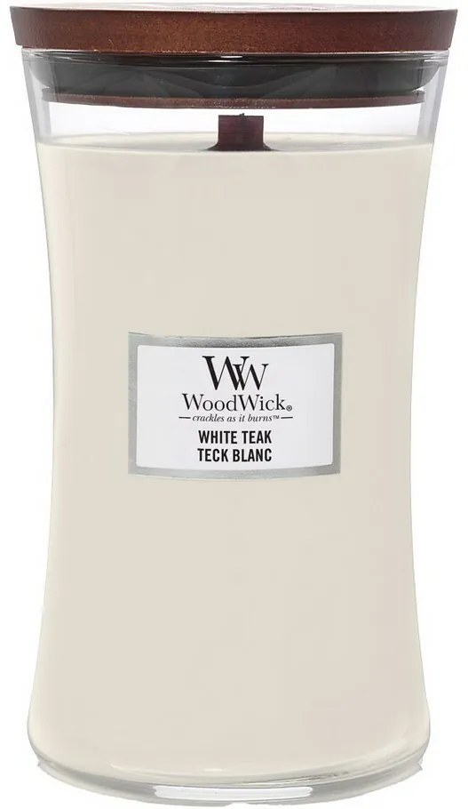 WoodWick Świeca zapachowa wazon duży White Teak, 609 g