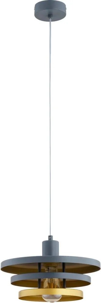 Lampa wisząca na lince ALANA 1xE27/15W/230V szara/złota