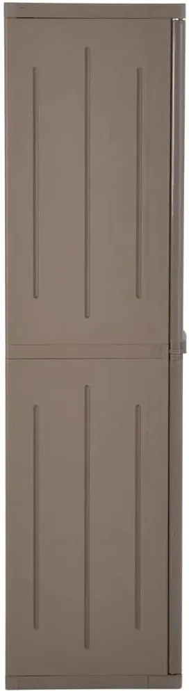 Brązowa szafa gospodarcza dwudrzwiowa z 4 półkami L6-N88