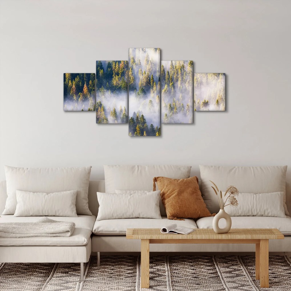Obraz drzew we mgle (125x70 cm)
