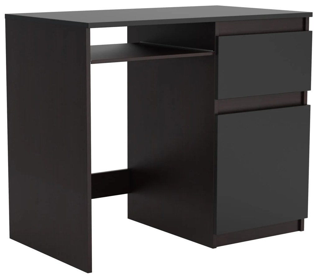 Biurko komputerowe młodzieżowe szkolne 90 cm REMI1 Wenge/Czarny