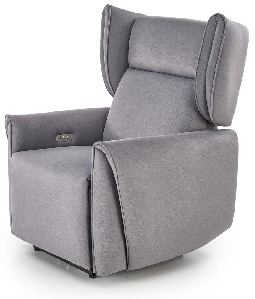 Fotel wypoczynkowy elektrycznie rozkładany popiel GELATO