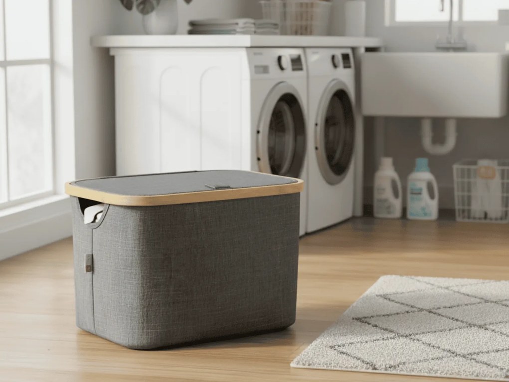 Skladany kosz NOLVIO 25 L, niebiesko-szary