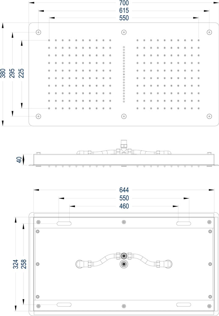Deszczownica sufitowa XXL ze stali nierdzewnej DPG5019