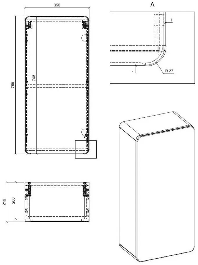 Szafka Łazienkowa Wisząca D6-E11