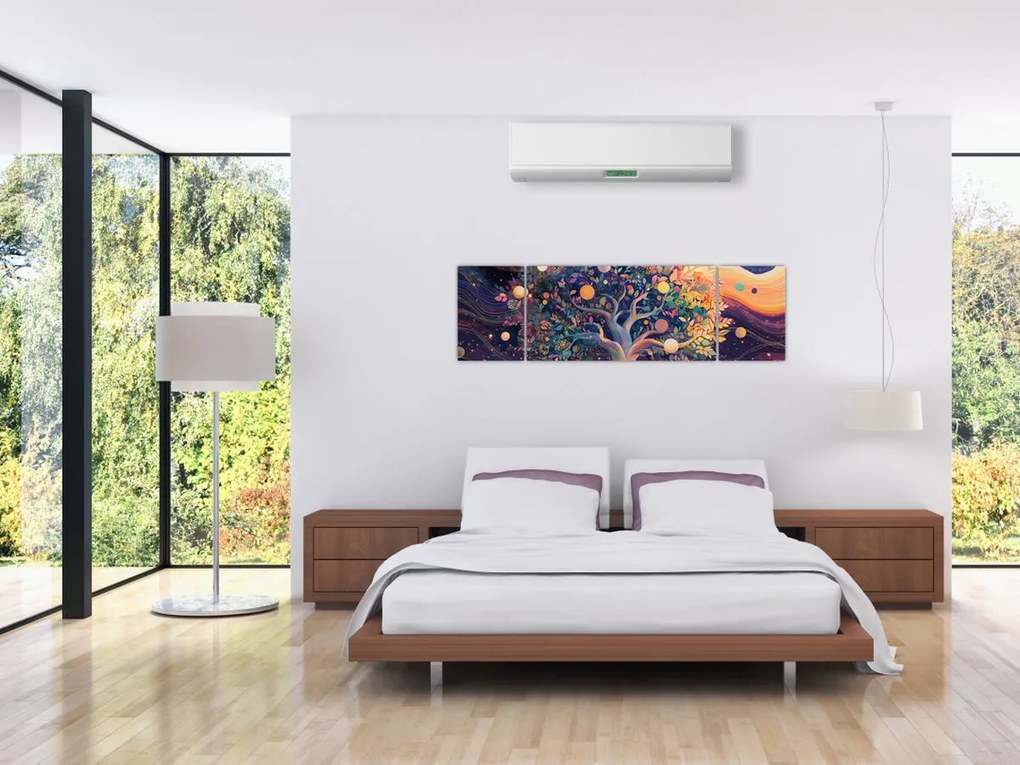 Obraz – Fioletowe drzewo pełne energii (170x50 cm)