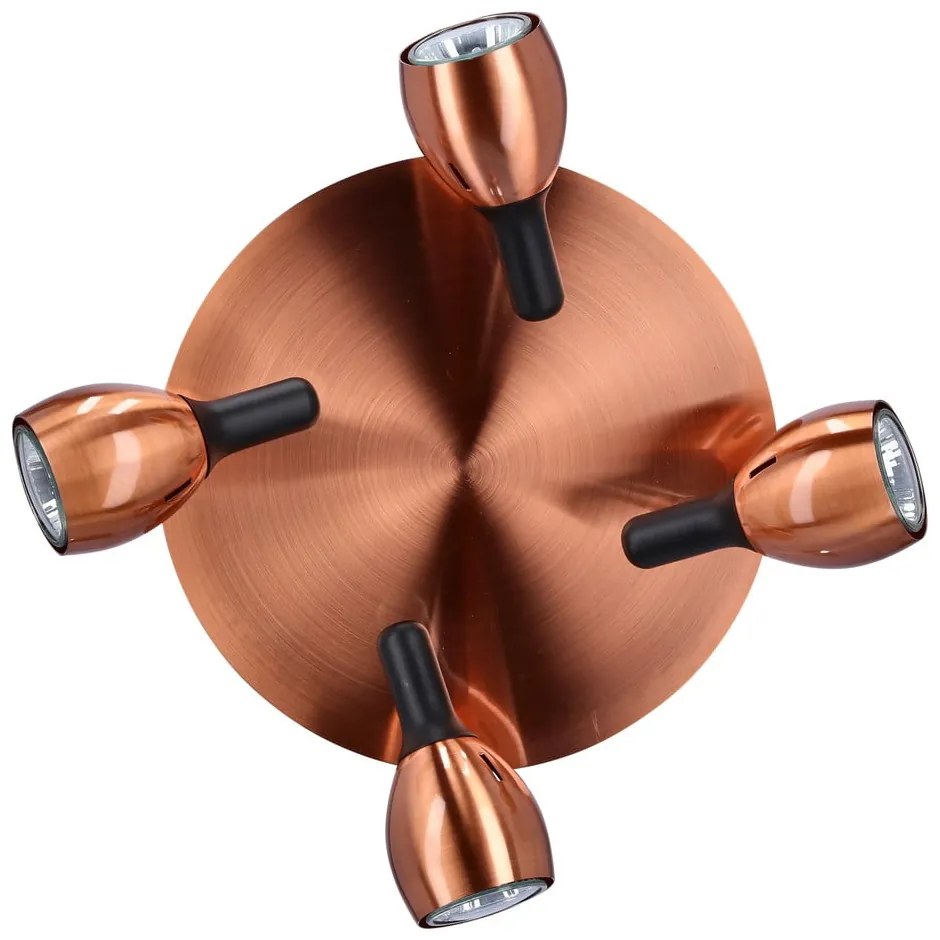 Miedziana lampa sufitowa z metalowym kloszem 35x35 cm Cross – Candellux Lighting