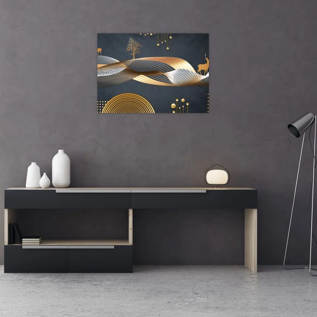 Obraz - Grafika z jeleniem (70x50 cm)