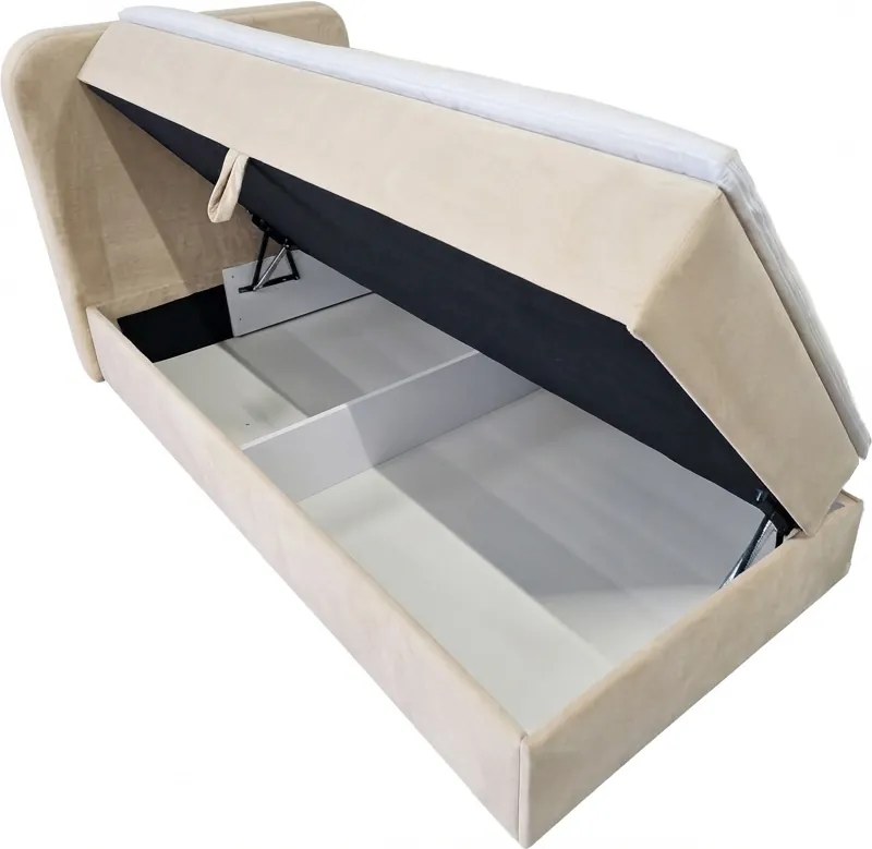 Tapicerowane łóżko boxspring DIRELIS VIBE 90x200 cm ciemnoszare Materac: Materac sprężynowy Bonell