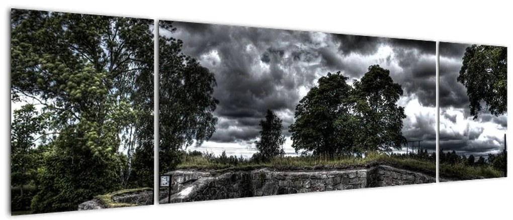 Obraz zachmurzonego nieba (170x50 cm)
