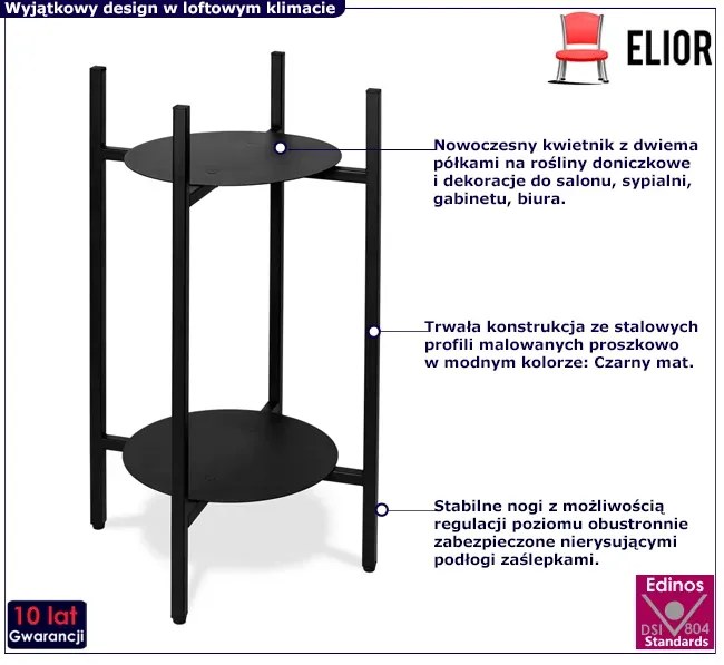 Metalowy podwójny kwietnik E9-F37