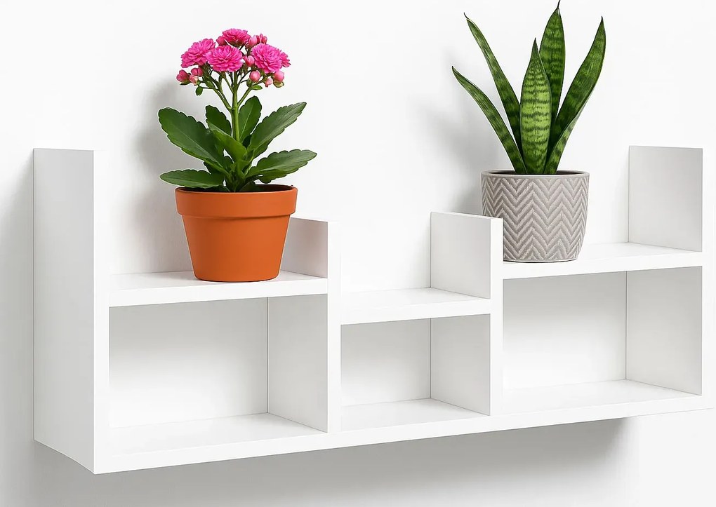 Biała wisząca półka na kwiaty B2-G83