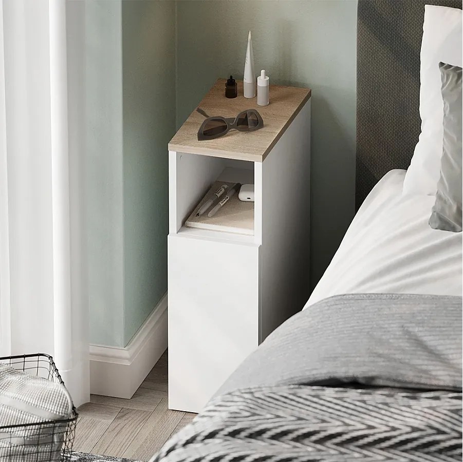 Stolik nocny biały/sonoma 20x35x59.5 enton