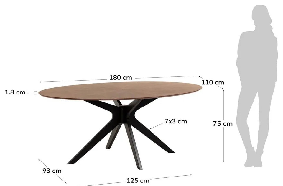 Stół z blatem w dekorze dębu 110x180 cm Naanim – Kave Home