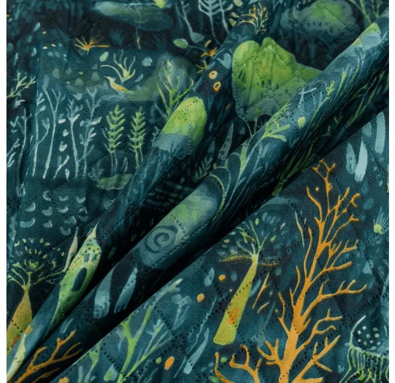 Narzuta na łóżko ze wzorem NEON FOREST, kolorowy Rozmiar: 170 x 210 cm