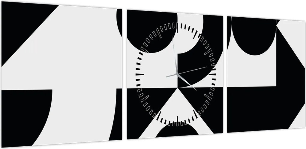 Obraz - Abstrakcja geometryczna N⁰1 (z zegarem) (90x30 cm)