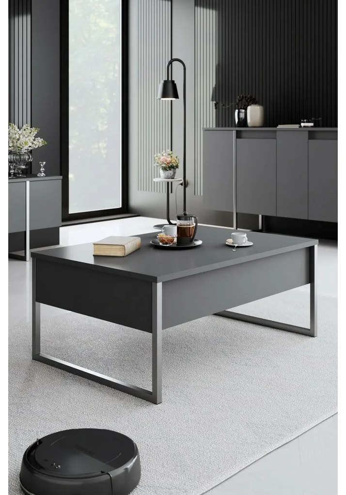 Stolik konferencyjny Luxe Anthracite and Silver