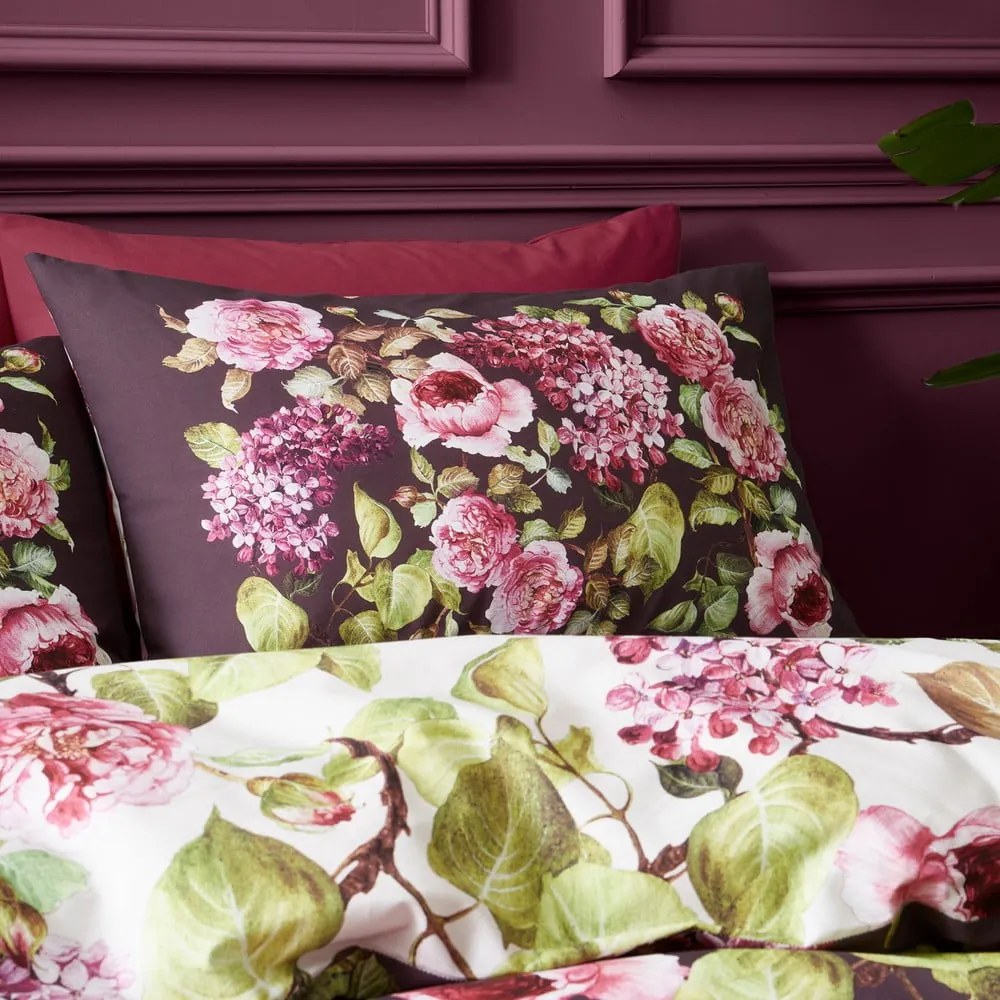 Fioletowa bawełniana pościel dwuosobowa 200x200 cm Pia Floral – RHS