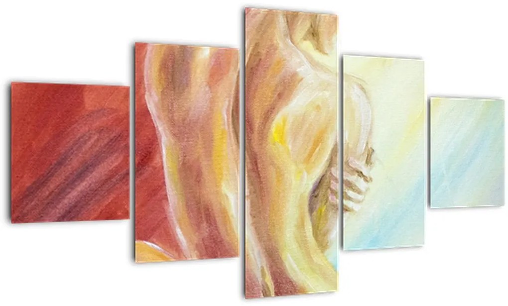 Obraz odpoczywającej kobiety, obraz olejny (125x70 cm)