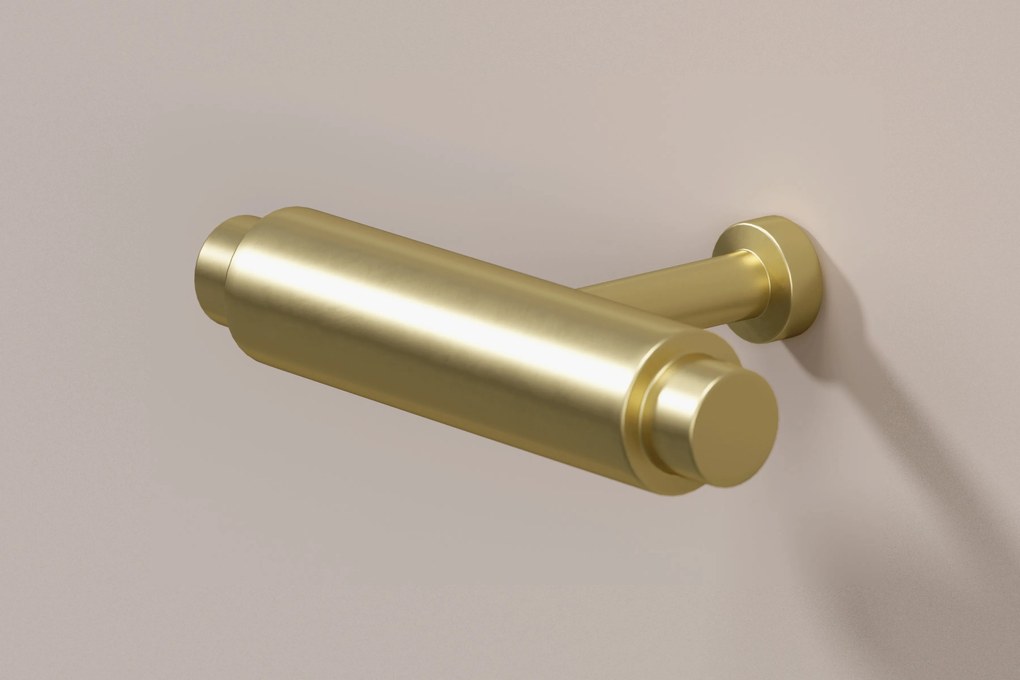Szafa Lorini 150 cm z półkami - kaszmir / złote uchwyty T-bar