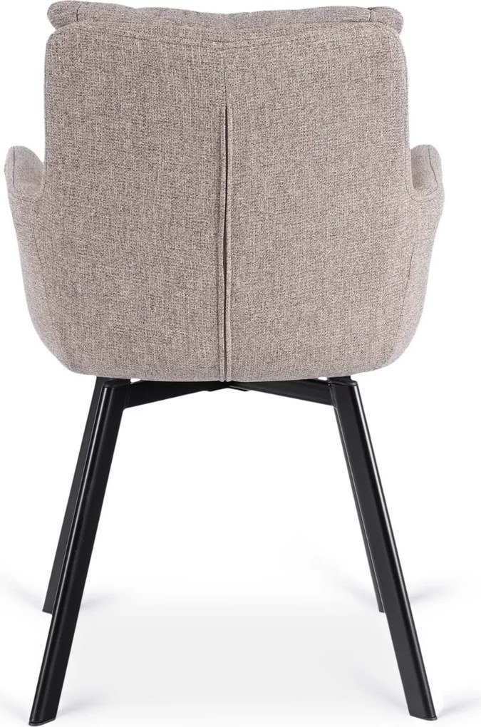 Krzesło Tapicerowane Obrotowe do Salonu CORTADO Brązowe Nowoczesne