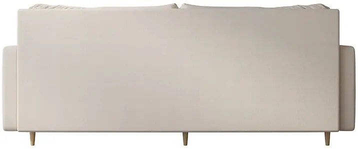 Kremowa tapicerowana welurem sofa rozkładana - Ahmo