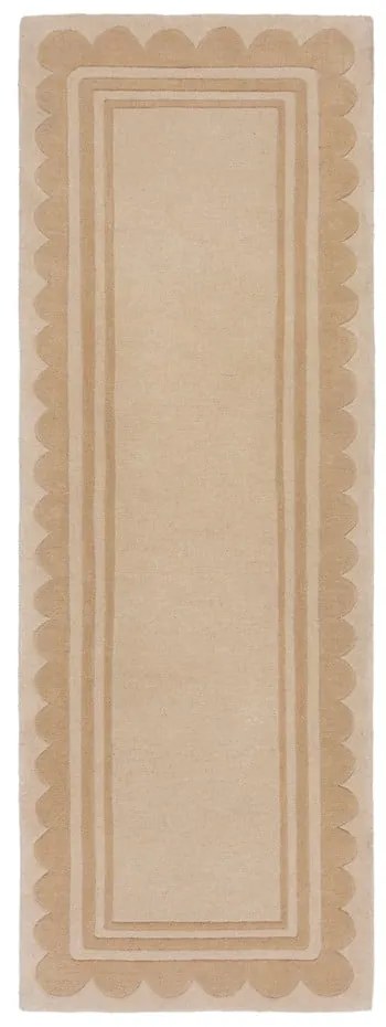 Naturalny wełniany chodnik tkany ręcznie 80x230 cm Lois Scallop – Flair Rugs