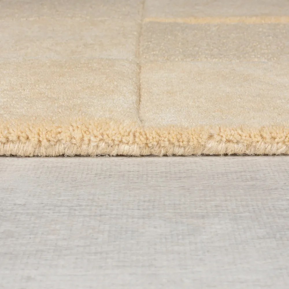 Beżowy wełniany dywan tkany ręcznie 300x400 cm Checkerboard – Flair Rugs