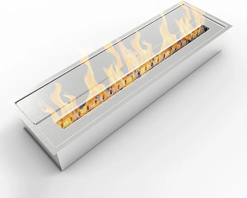 Palnik do kominka bioetanolowego ze stali nierdzewnej, 4,5 l, 61 x 18 x 9,5 cm