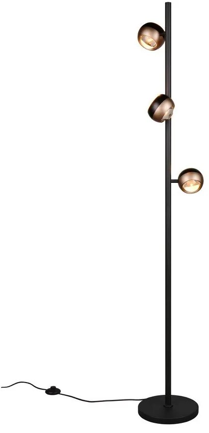 Czarna/w kolorze brązu lampa stojąca LED (wysokość 150 cm) Orbit – Trio Select
