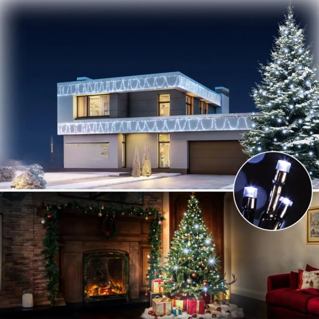 Świąteczny łańcuch świetlny SIMPLE, 60m, zimna biel Monzana