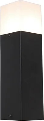 Stojąca lampa zewnętrzna czarna z opalowym białym 30 cm - Denmark