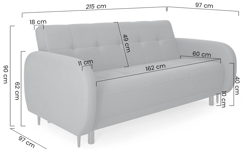 Wersalka Linda rozkładana do salonu - beżowa boucle Lambi 8
