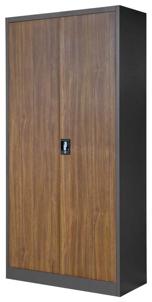 Zestaw 4x biurowa szafa metalowa JAN H, 900 x 1950 x 400 mm, Eco Design: antracytowa/ orzech