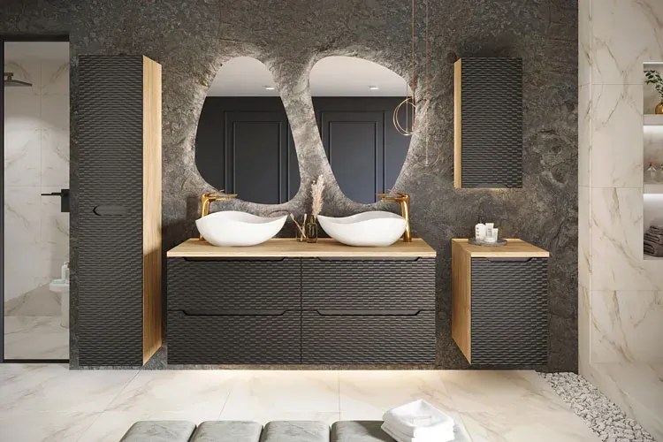 Czarny nowoczesny słupek łazienkowy Z0-D99