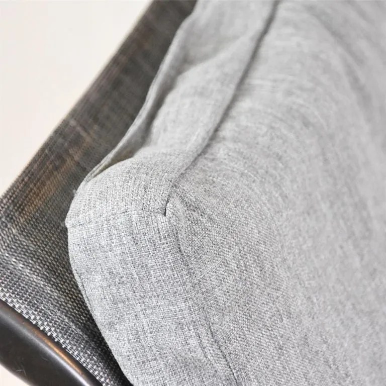 Fotel bujany, stalowy, z poduszkami, szary, 2szt