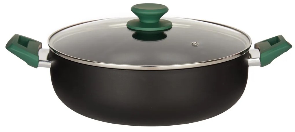 Garnek aluminiowy Ø 28 cm, ze szklaną pokrywą