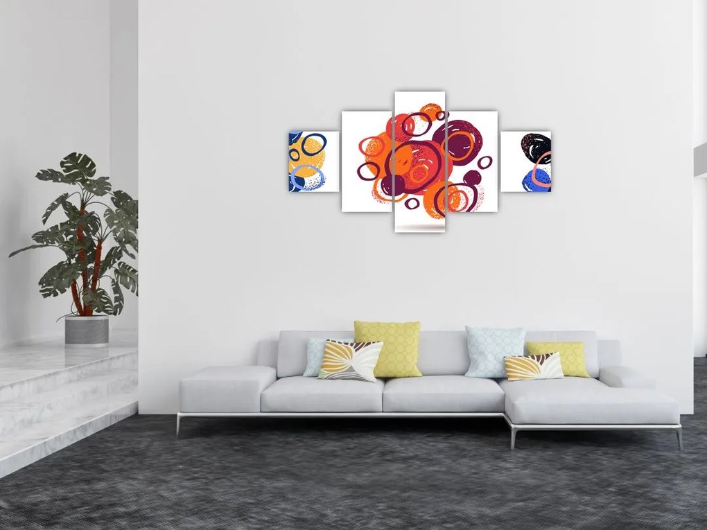 Obraz kolorowych kółek (125x70 cm)
