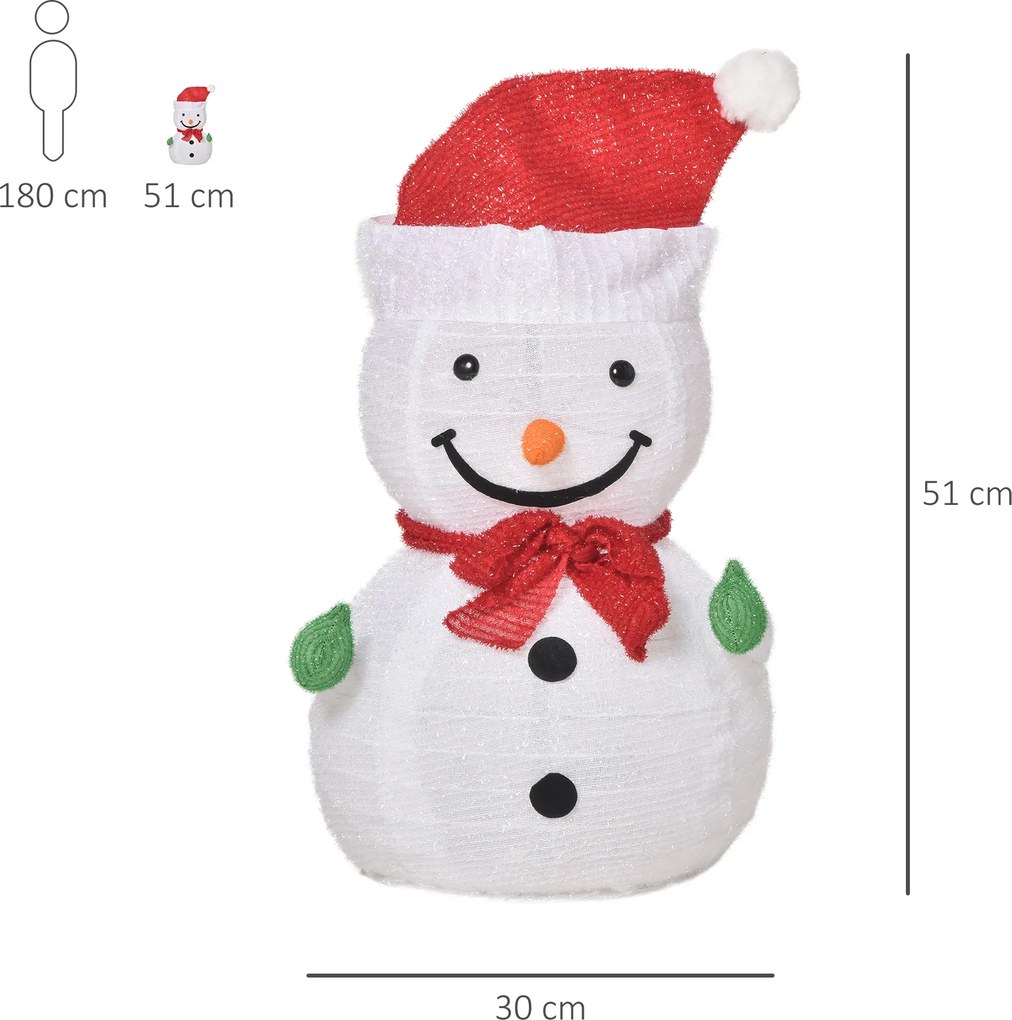 Dekoracja świąteczna Outsunny z diodami LED, ozdoba ogrodowa, składana, Ø30 x 51 cm | Aosom PL