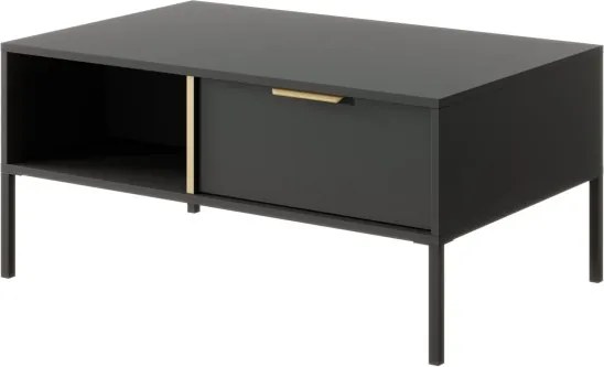 MARS stolik kawowy antracyt ze złotymi elementami – nowoczesny stolik do salonu
