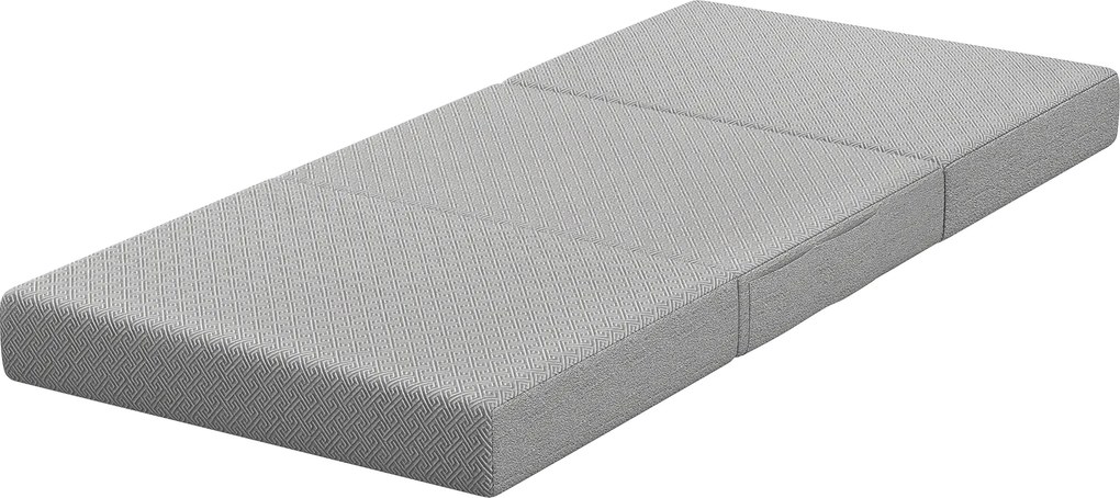 HOMCOM Materac składany 200 x 90 cm, 15 cm, składany materac, przenośny materac podłogowy z pralnym pokrowcem, certyfikat Oeko-Tex | Aosom PL