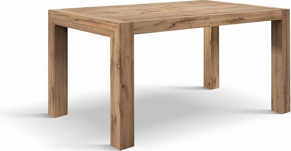 Stół drewniany, wykończenie dąb rustykalny, wym.140x90-220x90cm - MARZAMEMI