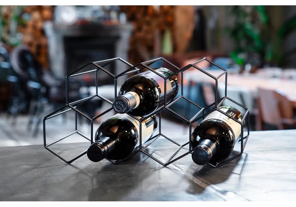 Czarny metalowy stojak na wino – Leopold Vienna
