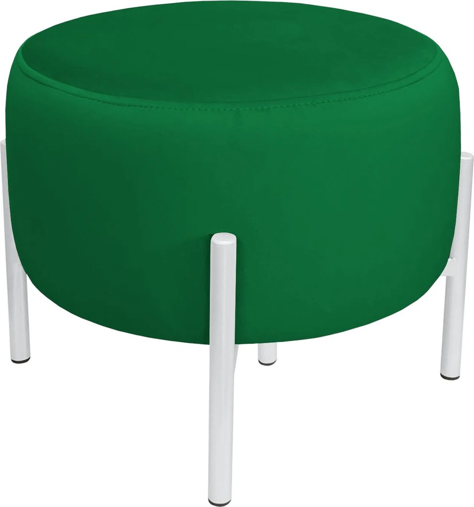 Pufa OLA loft ławka podnóżek metal : Kolor Stelaża - Biały, Kolor tkaniny - VELVET - MG25, Typ tkaniny - Velvet