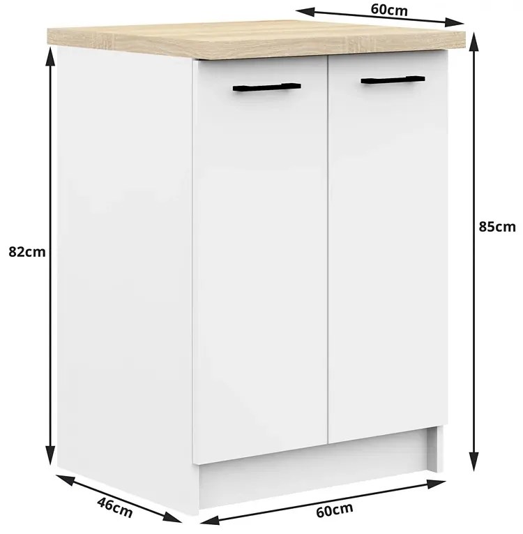 Zestaw Białych Mebli Kuchennych 240 Cm R8-M25