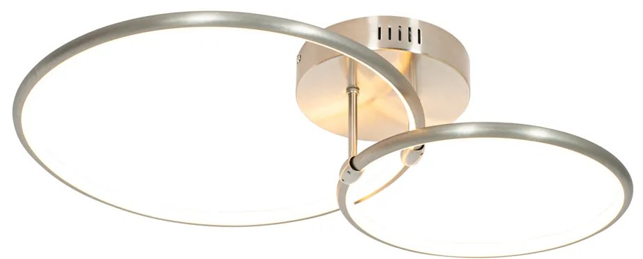 Lampa sufitowa ze stali z wbudowanymi diodami LED 3-stopniowy ściemniacz 2-światła - Joaniqa Nowoczesny Oswietlenie wewnetrzne