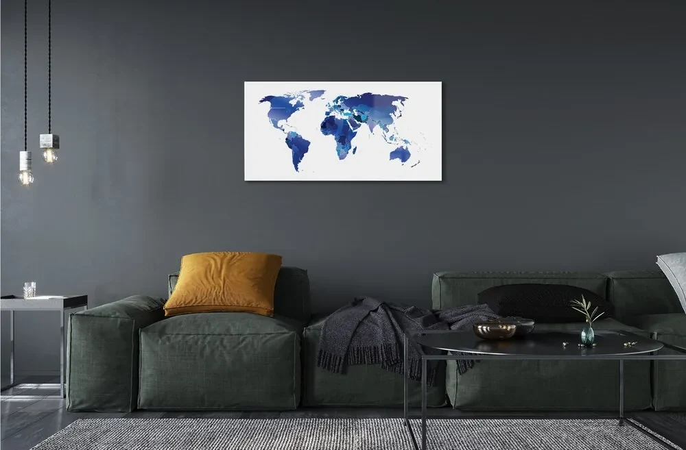Obraz na szkle Niebieska mapa